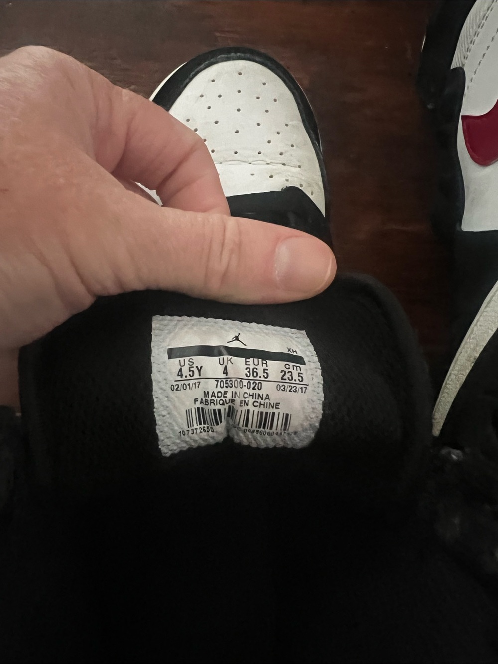 Nike Air Jordan 1 Mid GS Black White Gym Red Youth 4.5Y - Picture 10 of 10